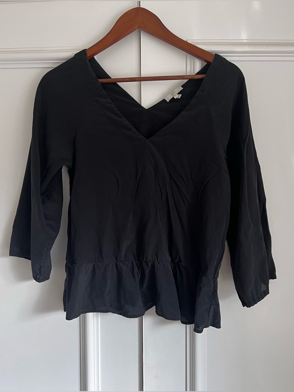 Joie Black V-Neck Peplum Top